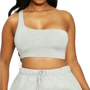 Naked Wardrobe x Lori Harvey One-Shoulder Back Cutout Crop Top